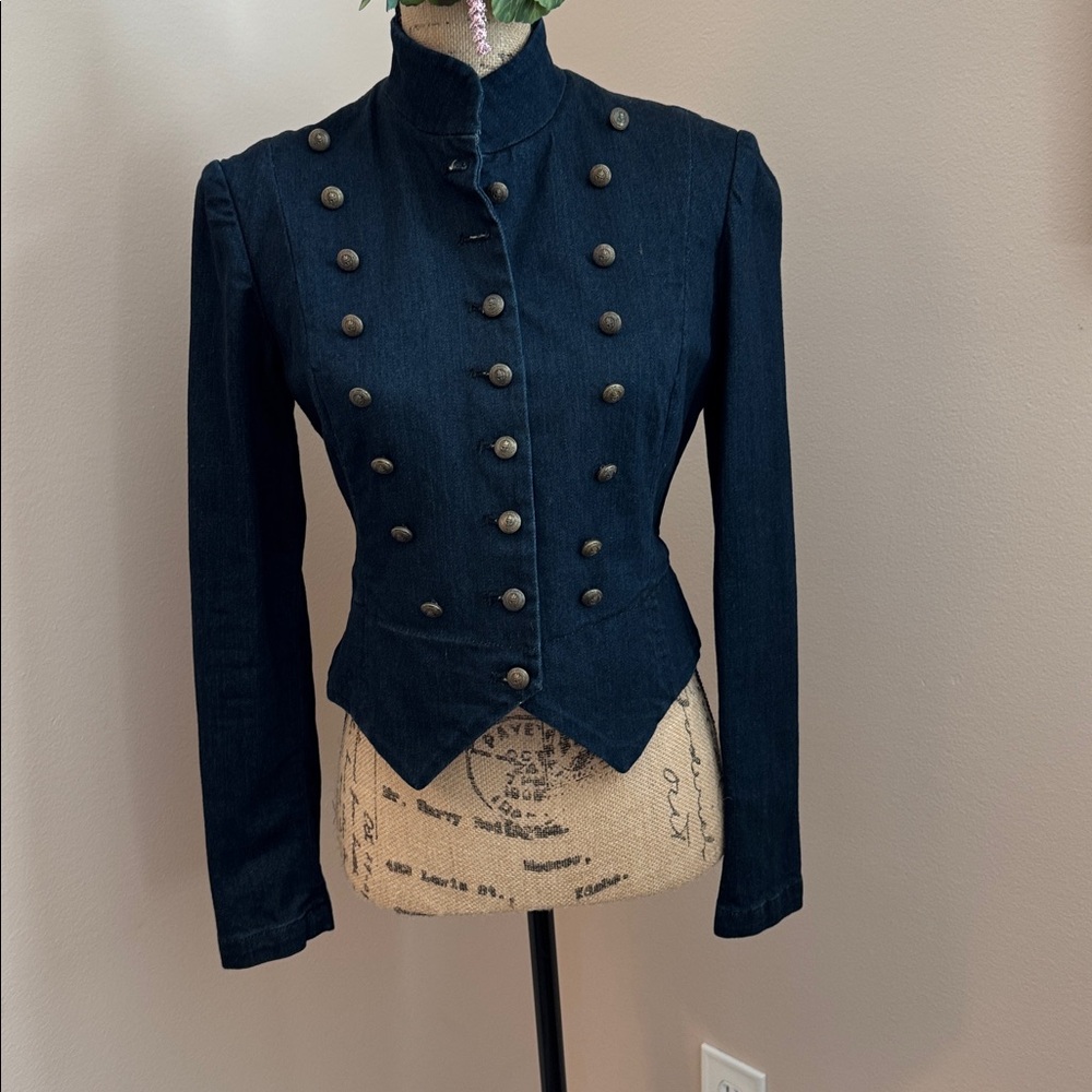 Ralph Lauren Military Style Double breasted Jean Jacket never worn. - Picture 2 of 10
